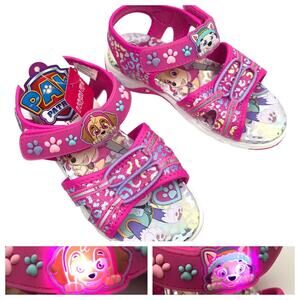 NEW NoBox Paw Patrol Light Up Sandals Shoes Pink Toddler Girls 10 Nickelodeon